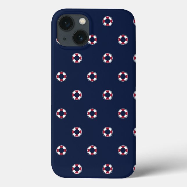 Red And White Buoy Pattern Case-Mate iPhone Hülle (Rückseite)