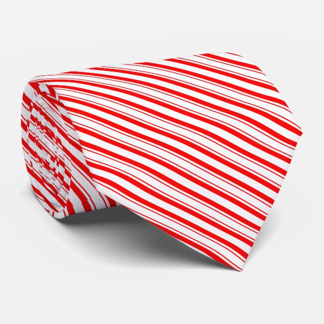Red and White Candy Cane Christmas Krawatte (Gerollt)