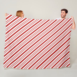 Red and White Candy Cane Fleecedecke