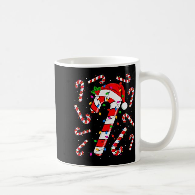 Red And White Candy Cane Santa Christmas Funny Xma Kaffeetasse (Rechts)