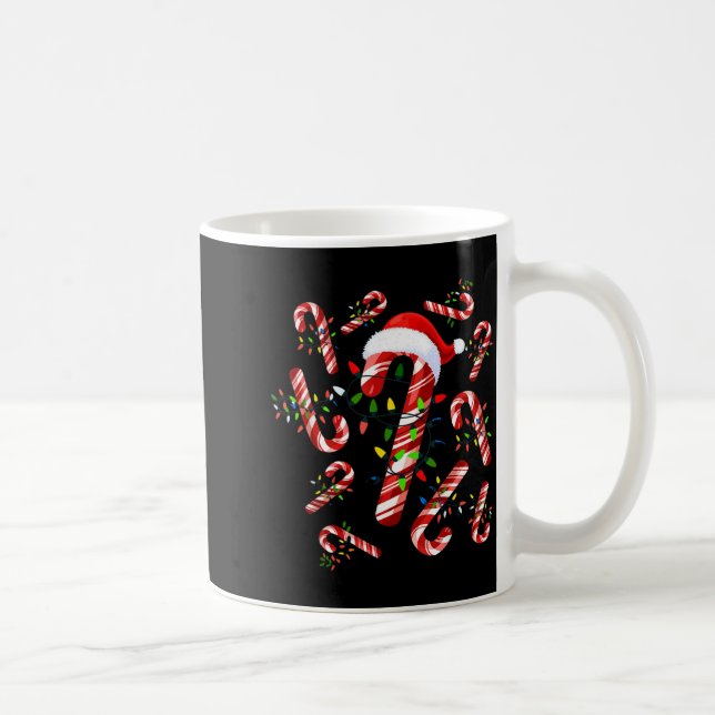 Red And White Candy Cane Santa Christmas  Kaffeetasse (Rechts)
