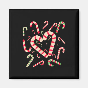 Red and White Candy Cane Weihnachten Weihnachten W Magnet