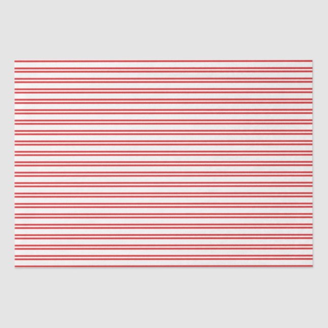 Red and White Candy Stripe  Seidenpapier (Vorderseite)