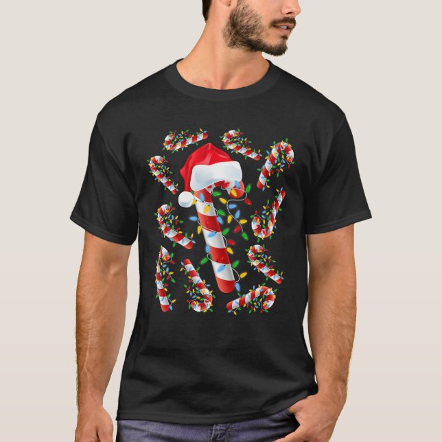Red and White Candy Weihnachten Weihnachten Weihna T-Shirt (Vorderseite)