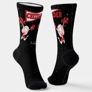 Red and White Cheerleader Girl Socken