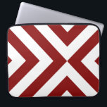 Red and White Chevrons Laptopschutzhülle<br><div class="desc">Wechselnde dunkelrote und weiße Chevronen (V-Formen) konvergieren in diesem fett-geometrischen Muster. Digitales Bild. Copyright © 2012 Claire E. Skinner. Alle Rechte vorbehalten.</div>