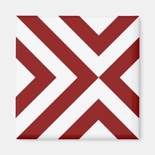 Red and White Chevrons Magnet (Vorne)