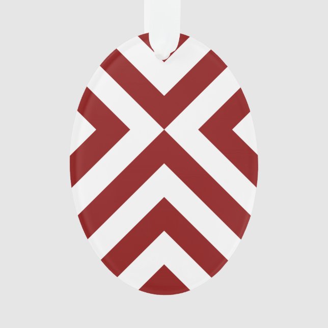 Red and White Chevrons Ornament (Vorderseite)