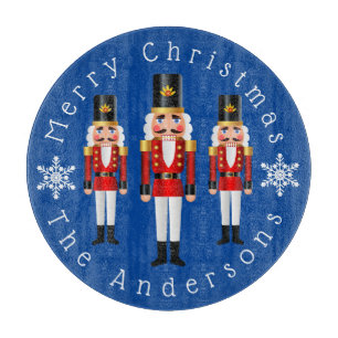 Red and White Christmas Nutcracker personalisieren Schneidebrett