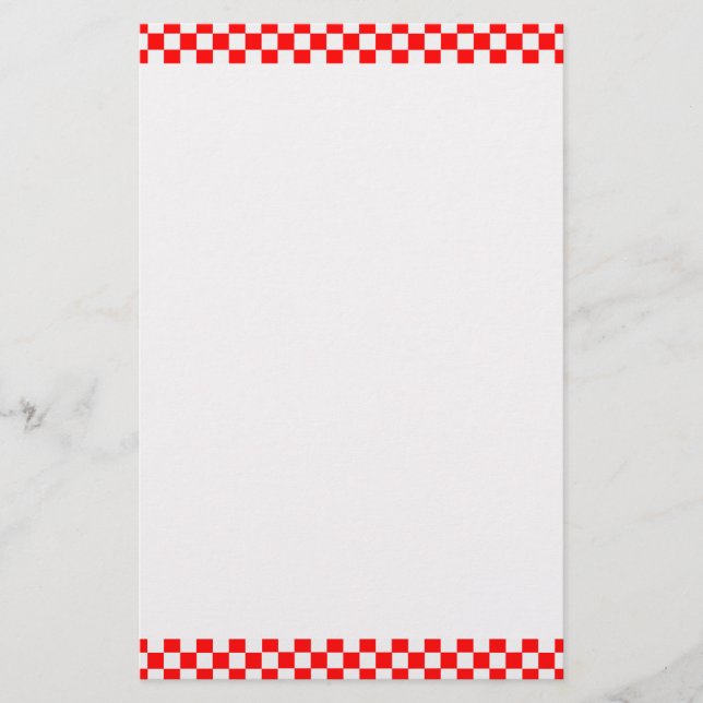 Red and White Classic Checkerboard von STaylor Briefpapier (Vorderseite)