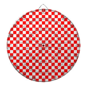 Red and White Classic Checkerboard von STaylor Dartscheibe