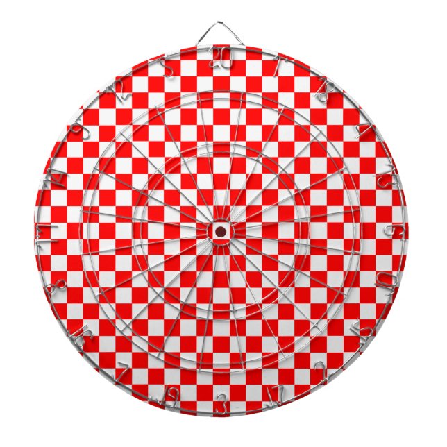 Red and White Classic Checkerboard von STaylor Dartscheibe (vorne)