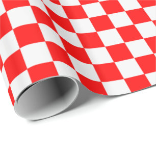 Red and White Classic Checkerboard von STaylor Geschenkpapier