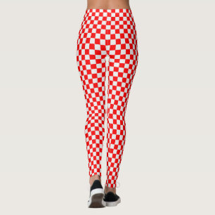 Red and White Classic Checkerboard von STaylor Leggings