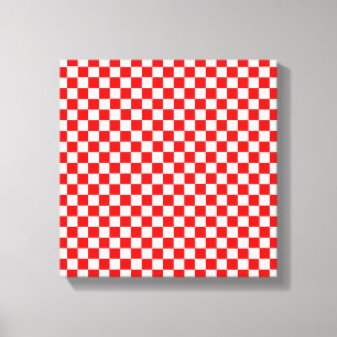 Red and White Classic Checkerboard von STaylor Leinwanddruck