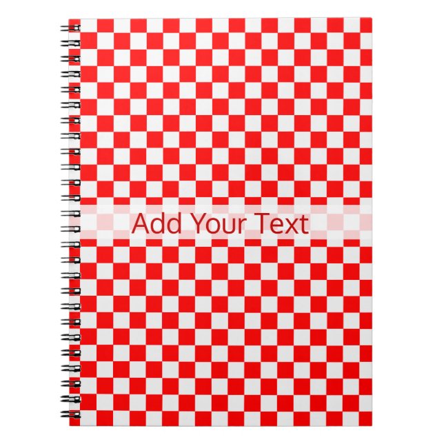 Red and White Classic Checkerboard von STaylor Notizblock (Vorderseite)