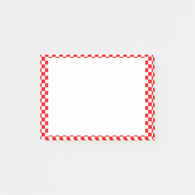 Red and White Classic Checkerboard von STaylor Post-it Klebezettel (Vorderseite)