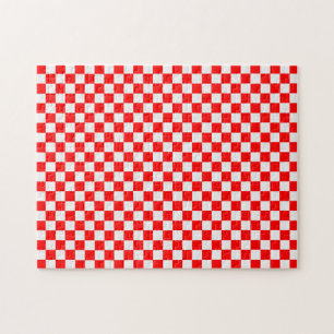 Red and White Classic Checkerboard von STaylor Puzzle