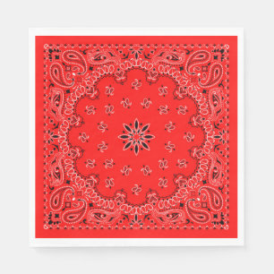 Red and White Cowboy Bandana Serviette
