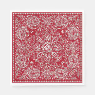 Red and White Cowboy Serviette