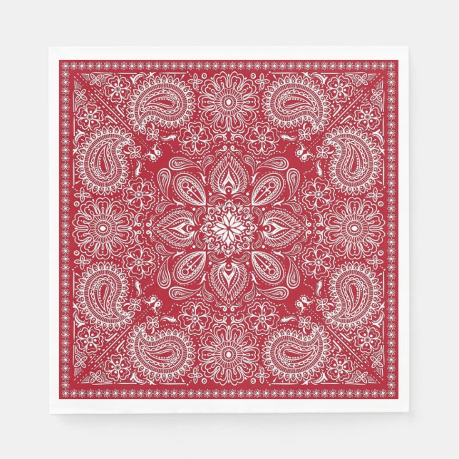 Red and White Cowboy Serviette (Vorderseite)