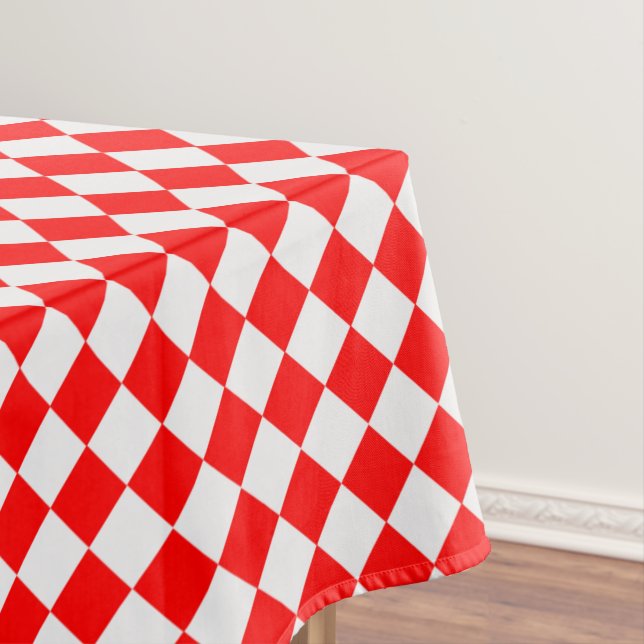 Red and White Diamond Muster von Shirley Taylor Tischdecke (Beispiel)