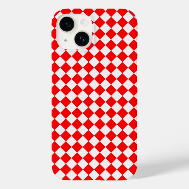 Red and White Diamond Pattern von STaylor Case-Mate iPhone Hülle (Rückseite)