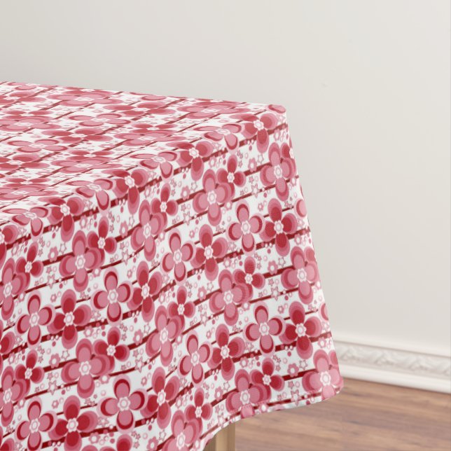 Red and white floral pattern tischdecke (Beispiel)