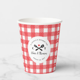 Red and White Gingham I Do GRILLEN Couple's Shower Pappbecher