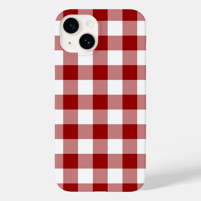 Red and White Gingham Pattern Case-Mate iPhone Hülle (Rückseite)