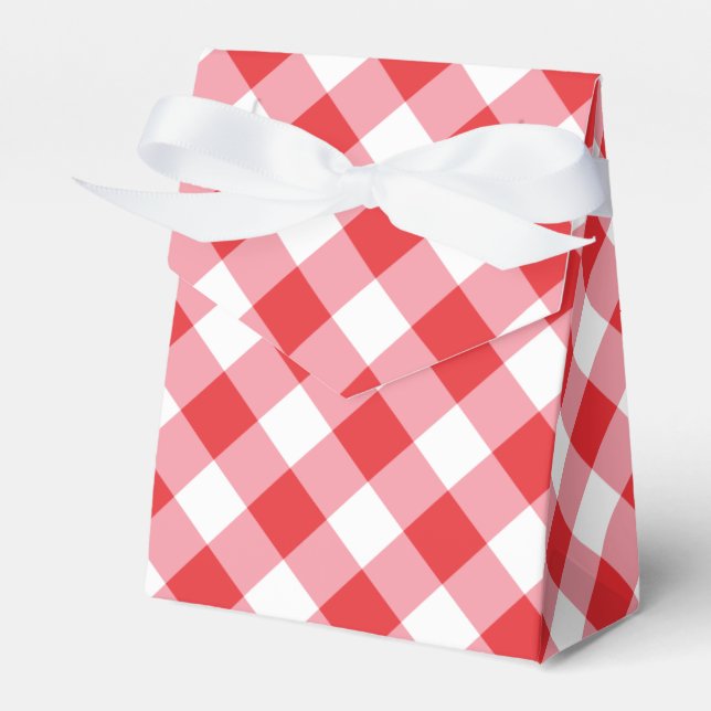 Red and White Gingham Pattern Geschenkschachtel (Vorderseite)