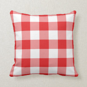 Red and White Gingham Pattern Kissen