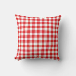Red and White Gingham Pattern Kissen