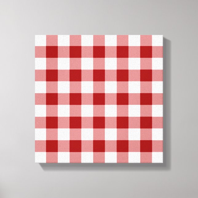 Red and White Gingham Pattern Leinwanddruck (Vorderseite)