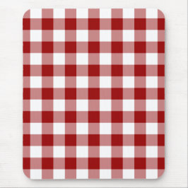 Red and White Gingham Pattern Mousepad