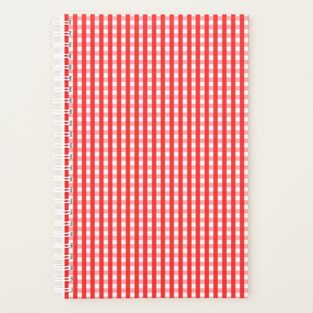 Red and White Gingham Pattern Planer (Vorderseite)