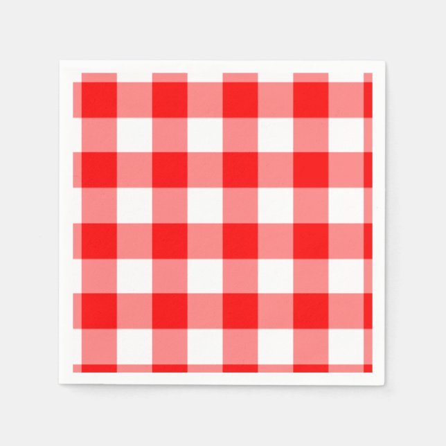 Red and White Gingham Pattern Serviette (Vorderseite)
