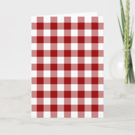 Red and White Gingham Pattern Weihnachtskarte Feiertagskarte