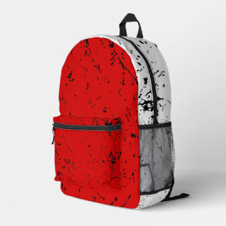Red and White Grunge-style Bedruckter Rucksack