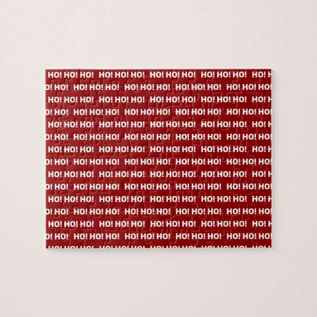 Red and White HO Ho HO Weihnachten Puzzle (Horizontal)