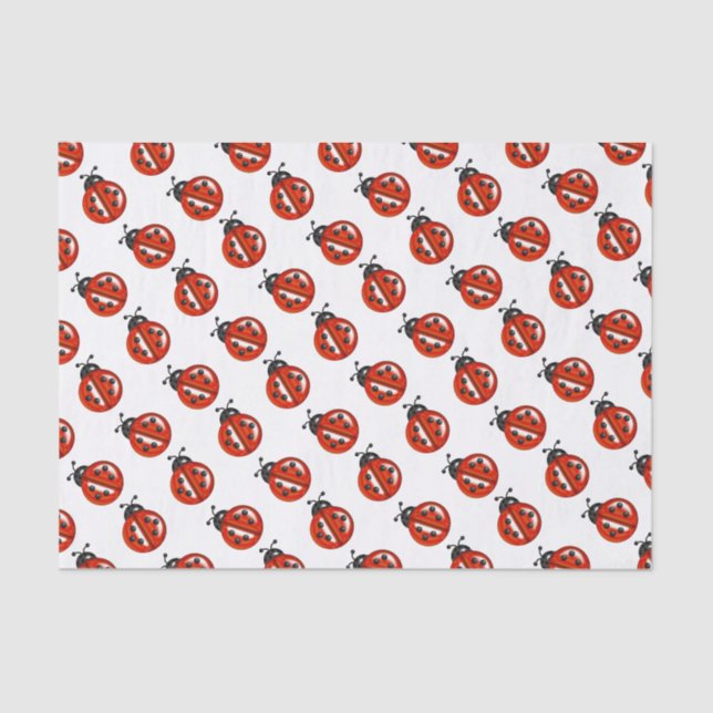 Red and White Ladybugs Gift Tissue Seidenpapier (Vorderseite)
