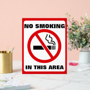 Red and White No Smoking Acrylschild
