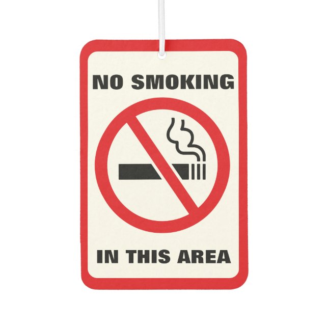 Red and White No Smoking Autolufterfrischer (Vorderseite)