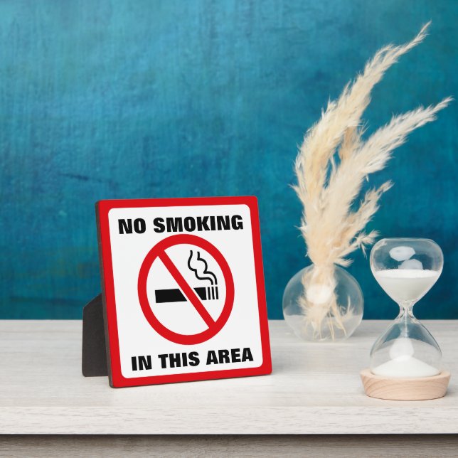 Red and White No Smoking Fotoplatte (InSitu)