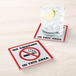 Red and White No Smoking Glasuntersetzer