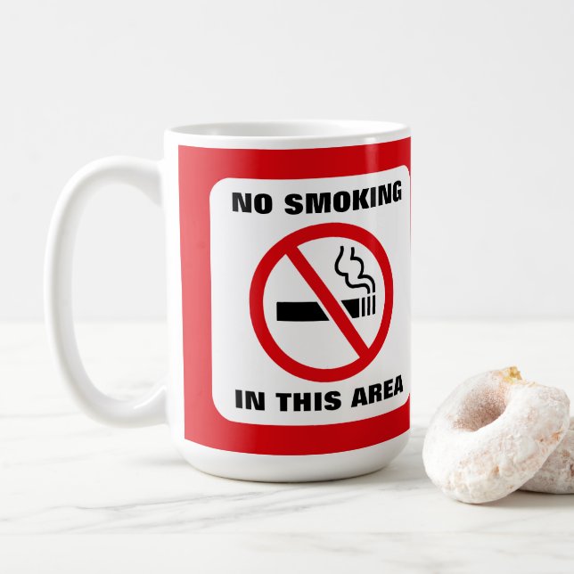 Red and White No Smoking Kaffeetasse (Mit Donut)