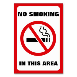 Red and White No Smoking Tischnummer