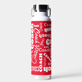 Red and White Personalisiert Coach Geschenk Name K Trinkflasche