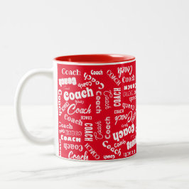 Red and White Personalisiert Coach Geschenk Name K Zweifarbige Tasse