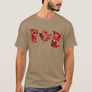 Red and White Petroglyph Abstrakte Kanada-Flagge T-Shirt